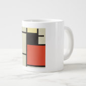 モンドリアン組成モダン抽象芸術絵画芸術 ジャンボコーヒーマグカップ (正面右)