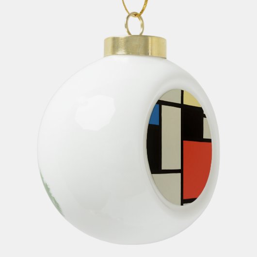 モンドリアン組成モダン抽象芸術絵画芸術 セラミックボールオーナメント (左)