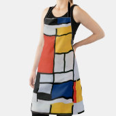 モンドリアン組成物レッドイエローブルーブラック エプロン (インサイチュ)