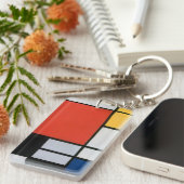 モンドリアン組成物レッドイエローブルーブラック キーホルダー (正面右)