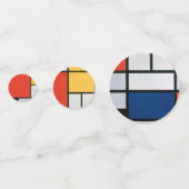 モンドリアン組成物レッドイエローブルーブラック コンフェッティ (正面)