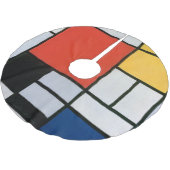 モンドリアン組成物レッドイエローブルーブラック ブラッシュドポリエステルツリースカート (アングル)