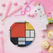 モンドリアン組成物レッドイエローブルーブラック ペーパープレート (パーティー)