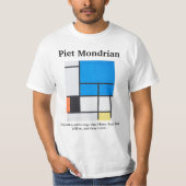 モンドリアン組成物(ラージブルー飛行機) Tシャツ (正面)