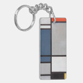 モンドリアン組成物（赤、青、黒、黄） キーホルダー (正面左)