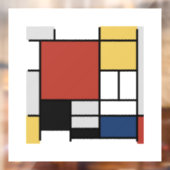 モンドリアン絵画ズレッド飛行機イエローブラックグレーブルー ウィンドウサイン (シート2)