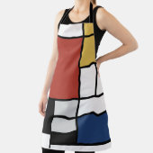 モンドリアン絵画ズレッド飛行機イエローブラックグレーブルー エプロン (インサイチュ)