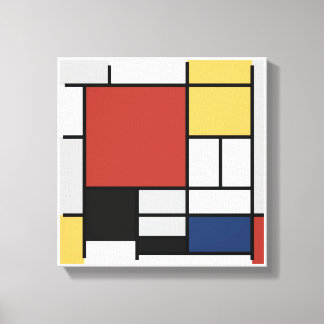 モンドリアン絵画ズレッド飛行機イエローブラックグレーブルー キャンバスプリント