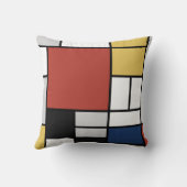 モンドリアン絵画ズレッド飛行機イエローブラックグレーブルー クッション (裏面)
