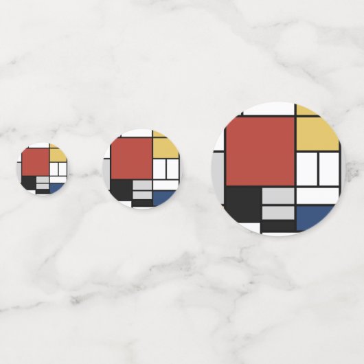 モンドリアン絵画ズレッド飛行機イエローブラックグレーブルー コンフェッティ (正面)