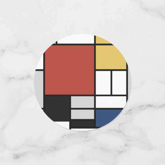 モンドリアン絵画ズレッド飛行機イエローブラックグレーブルー コンフェッティ (スモール正面)