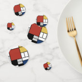 モンドリアン絵画ズレッド飛行機イエローブラックグレーブルー コンフェッティ (グループ)