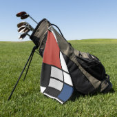 モンドリアン絵画ズレッド飛行機イエローブラックグレーブルー ゴルフタオル (グリーン)