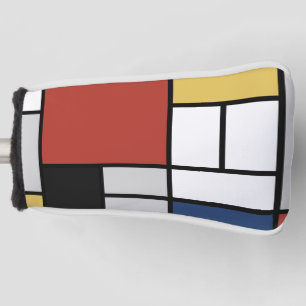 モンドリアン絵画ズレッド飛行機イエローブラックグレーブルー ゴルフヘッドカバー
