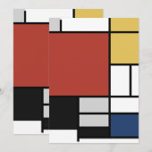 モンドリアン絵画ズレッド飛行機イエローブラックグレーブルー シーズンカード (正面/裏面)