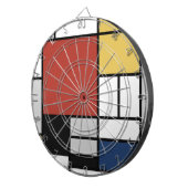 モンドリアン絵画ズレッド飛行機イエローブラックグレーブルー ダーツボード (正面右)