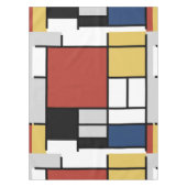 モンドリアン絵画ズレッド飛行機イエローブラックグレーブルー テーブルクロス (正面)