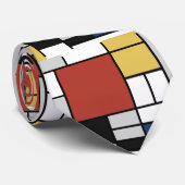 モンドリアン絵画ズレッド飛行機イエローブラックグレーブルー ネクタイ (ロール)
