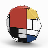 モンドリアン絵画ズレッド飛行機イエローブラックグレーブルー フォトブロック (右)