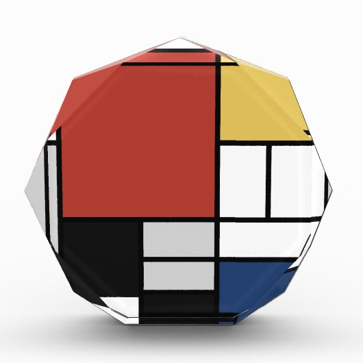 モンドリアン絵画ズレッド飛行機イエローブラックグレーブルー フォトブロック (正面)