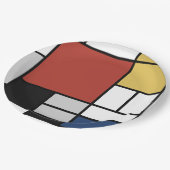 モンドリアン絵画ズレッド飛行機イエローブラックグレーブルー ペーパープレート (アングル)