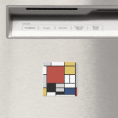 モンドリアン絵画ズレッド飛行機イエローブラックグレーブルー マグネット (インサイチュ (食洗機))