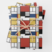 モンドリアン絵画ズレッド飛行機イエローブラックグレーブルー ラッピングペーパーシート (インサイチュ)