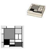 モンドリアン絵画ズレッド飛行機イエローブラックグレーブルー ラバースタンプ (押印)