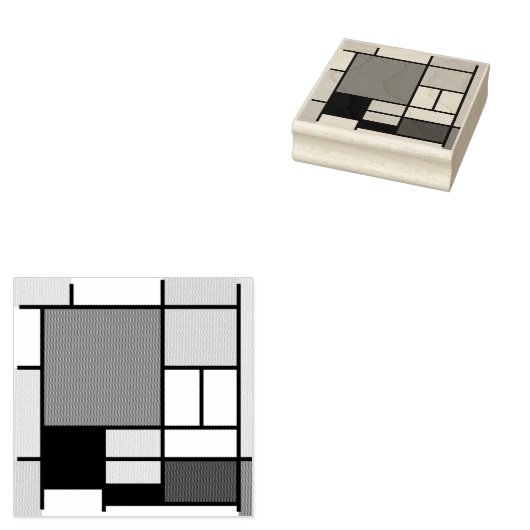 モンドリアン絵画ズレッド飛行機イエローブラックグレーブルー ラバースタンプ (押印)