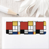 モンドリアン絵画ズレッド飛行機イエローブラックグレーブルー ラベル (インサイチュ)