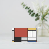 モンドリアン絵画ズレッド飛行機イエローブラックグレーブルー 名刺 (スタンド正面)