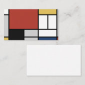 モンドリアン絵画ズレッド飛行機イエローブラックグレーブルー 名刺 (正面/裏面)