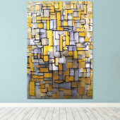 モンドリアン絵画-'No. 1 – コンポーネント十四番 – 1913 - キャンバスプリント (インサイチュ (ウッドフロア))