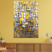 モンドリアン絵画-'No. 1 – コンポーネント十四番 – 1913 - キャンバスプリント (インサイチュ (リビング))