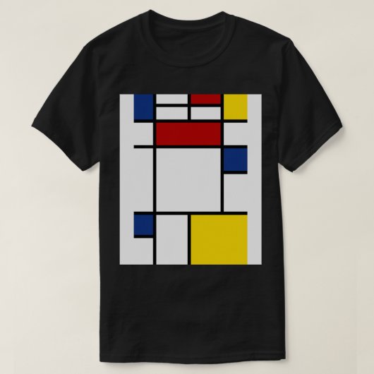 モンドリアン芸術 Tシャツ (デザイン正面)