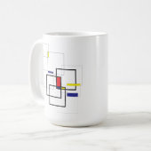 モンドリアン風幾何学コンポジション コーヒーマグカップ (正面左)