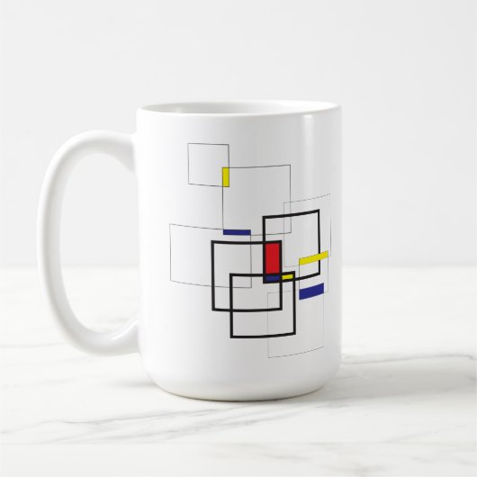モンドリアン風幾何学コンポジション コーヒーマグカップ (左)