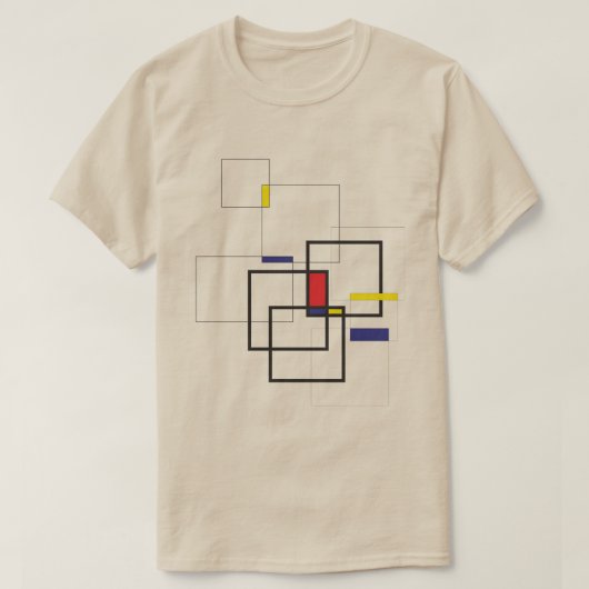 モンドリアン風幾何学コンポジション Tシャツ (デザイン正面)