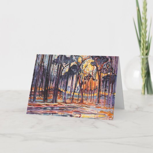 モンドリアン – オエレ近郊のウッズ カード (正面)