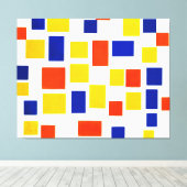 モンドリアン – カラー飛行機を使用したコンポジション1 - 1917 キャンバスプリント (インサイチュ (ウッドフロア))