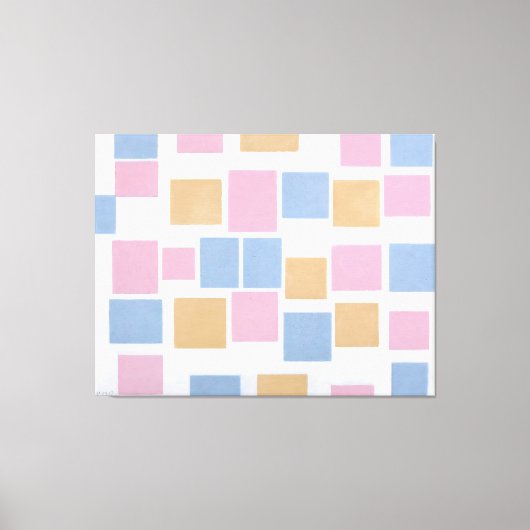 モンドリアン – カラー飛行機を使用したコンポジション3 - 1917 キャンバスプリント (正面)