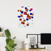 モンドリアン – カラーAのコンポジション ポスター (ホームオフィス)