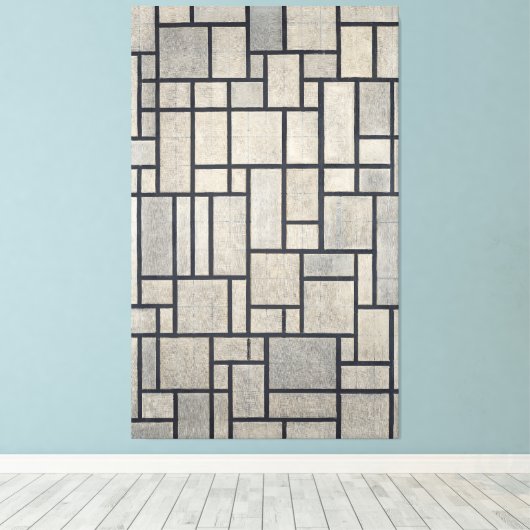 モンドリアン – グリッド2 - 1915-1942を使用したコンポジション – キャンバスプリント (インサイチュ (ウッドフロア))