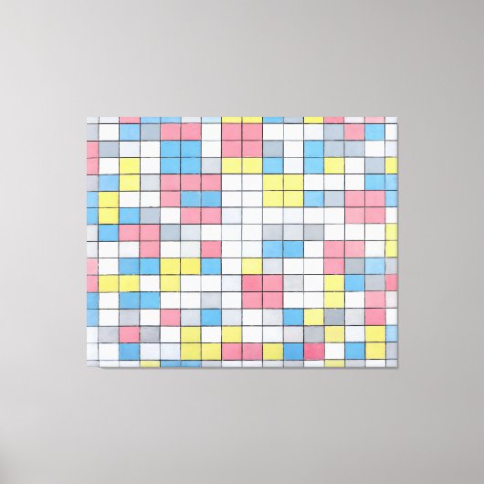 モンドリアン – グリッド9を使用したコンポジション(1919) - キャンバスプリント (正面)