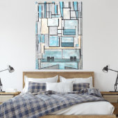 モンドリアン – コンポジションVI - 9 – ブルーファサード–1914 キャンバスプリント (インサイチュ (寝室))