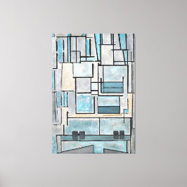 モンドリアン – コンポジションVI - 9 – ブルーファサード–1914 キャンバスプリント