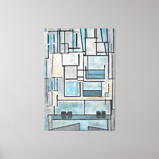 モンドリアン – コンポジションVI - 9 – ブルーファサード–1914 キャンバスプリント (正面)