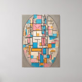 モンドリアン – コンポーネント楕円形で色飛行機1 1914 キャンバスプリント (正面)