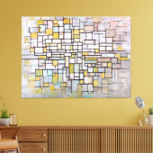 モンドリアン – ブルー、グレー、ピンクのコンポジション – 1913 キャンバスプリント (インサイチュ (リビング))