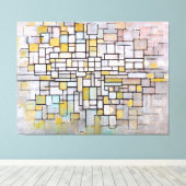 モンドリアン – ブルー、グレー、ピンクのコンポジション – 1913 キャンバスプリント (インサイチュ (ウッドフロア))